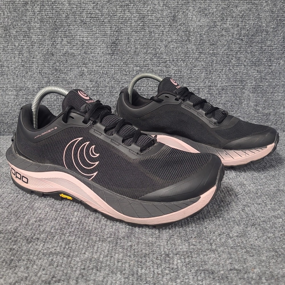 Topo Shoes Womens 9 MTN Racer 3 Black Pink Vibram Road Running Athletic - Picture 4 of 13